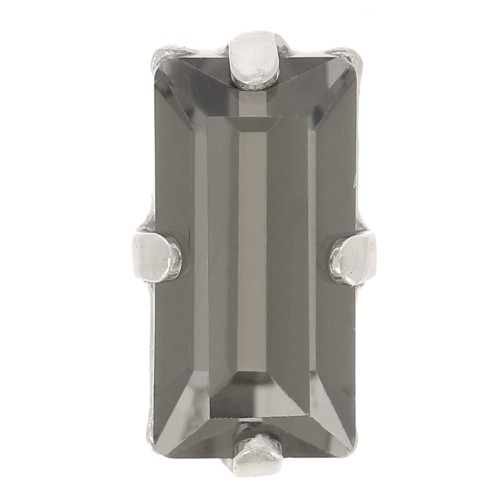 Conjunto cristal Aurora A4500 Baguette 10x5 mm - Rodio - Diamante negro x1