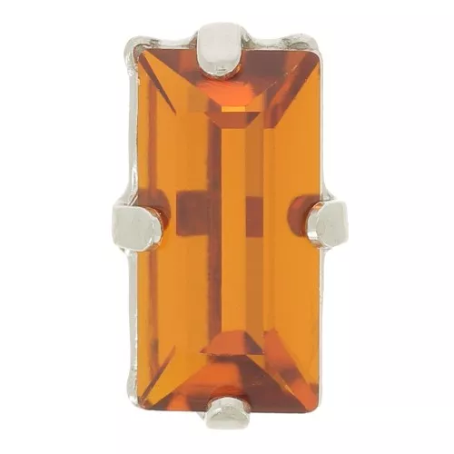 Conjunto cristal Aurora A4500 Baguette 10x5 mm - Rodio - Topacio x1