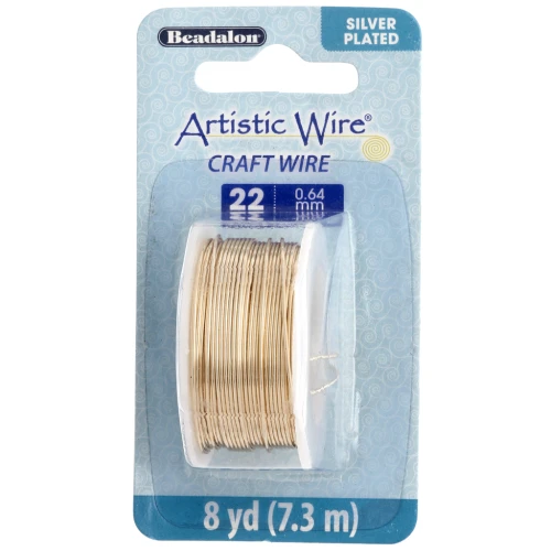 Alambre de Cobre Artístico 0.64 mm - Plateado anti-deslustre x7.3m