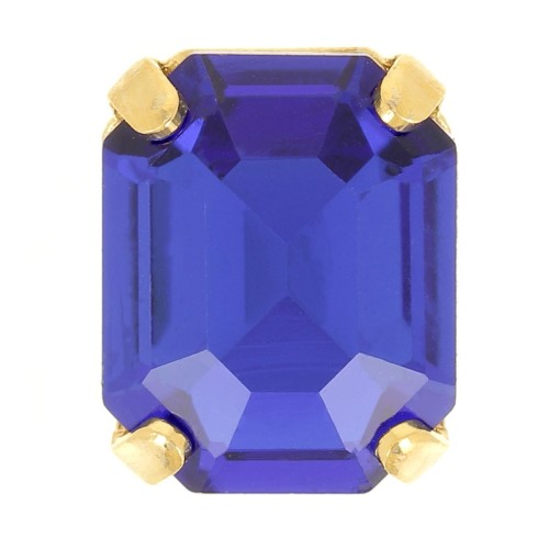 Cristal engaste Aurora A4610 Step Cut Octagon 8x6 mm - Dorado - Azul Capri x1