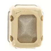 Cristal engaste Aurora A4610 Step Cut Octagon 8x6 mm - Dorado - Azul Capri x1