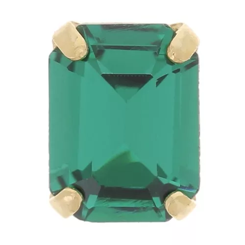 Cristal engaste Aurora A4610 Step Cut Octagon 8x6 mm - Dorado - Esmeralda x1