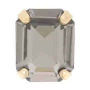 Cristal engaste Aurora A4610 Step Cut Octagon 8x6 mm - Dorado - Diamante negro x1