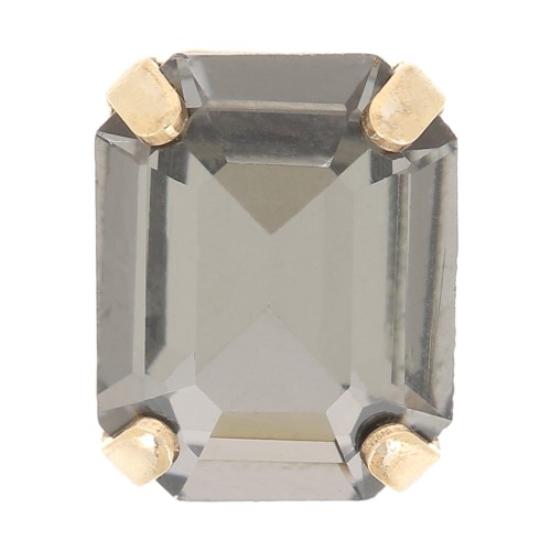 Cristal engaste Aurora A4610 Step Cut Octagon 8x6 mm - Dorado - Diamante negro x1
