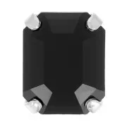 Cristal engaste Aurora A4610 Step Cut Octagon 8x6 mm - Rodio - Azabache x1