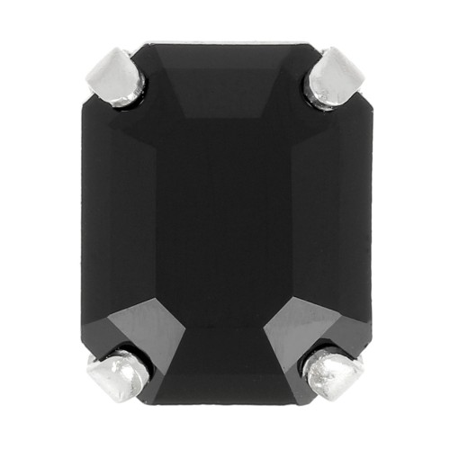 Cristal engaste Aurora A4610 Step Cut Octagon 8x6 mm - Rodio - Azabache x1