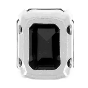 Cristal engaste Aurora A4610 Step Cut Octagon 8x6 mm - Rodio - Azabache x1