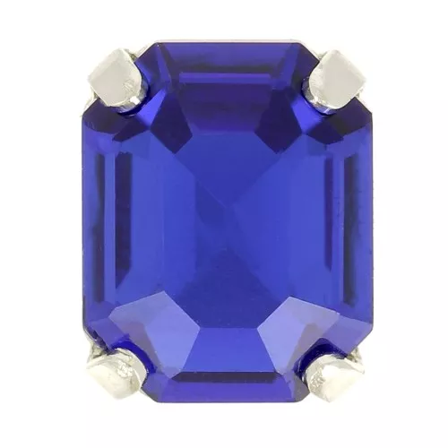 Cristal engaste Aurora A4610 Step Cut Octagon 8x6 mm - Rodio - Azul Capri x1