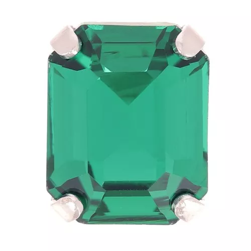 Cristal engaste Aurora A4610 Step Cut Octagon 8x6 mm - Rodio - Esmeralda x1