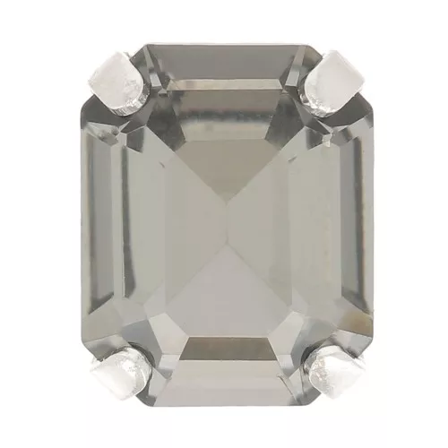 Cristal engaste Aurora A4610 Step Cut Octagon 8x6 mm - Rodio - Diamante negro x1
