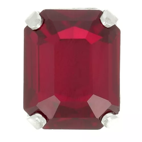 Cristal engaste Aurora A4610 Step Cut Octagon 8x6 mm - Rodio - Rubí x1