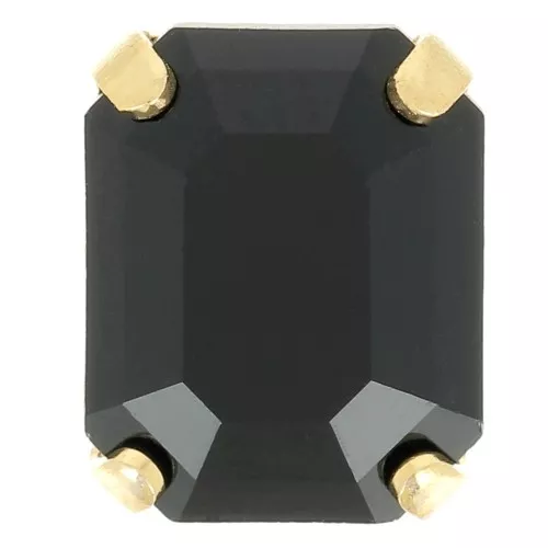 Cristal engaste Aurora A4610 Step Cut Octagon 10x8 mm - Dorado - Azabache x1