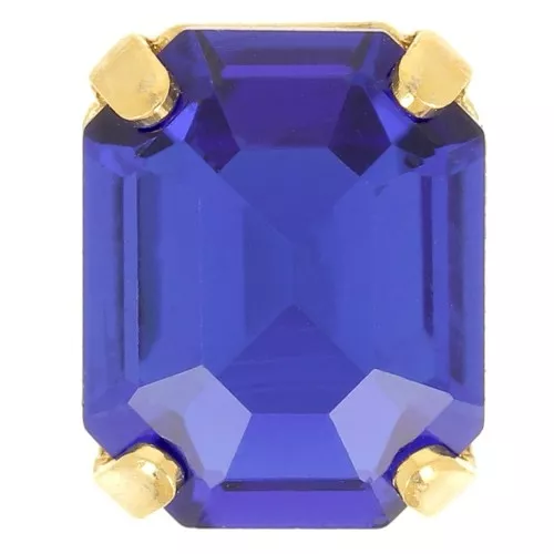 Cristal engaste Aurora A4610 Step Cut Octagon 10x8 mm - Dorado - Azul Capri x1