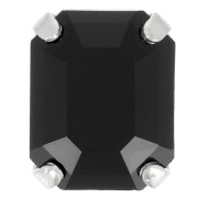 Cristal Aurora A4610 Octágono talla escalonada 10x8 mm - Plata - Azabache x1|raw }}