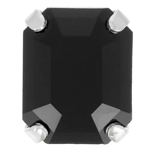 Cristal Aurora A4610 Octágono talla escalonada 10x8 mm - Plata - Azabache x1