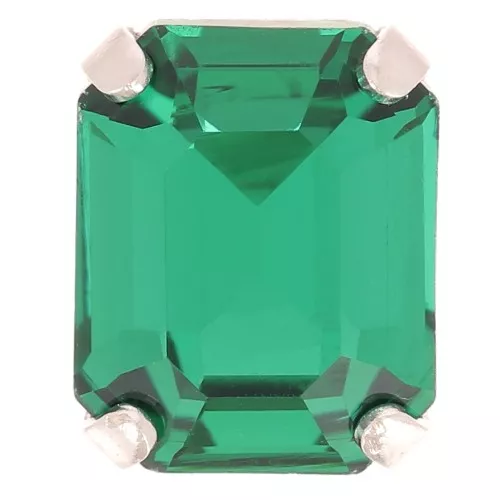 Cristal engaste Aurora A4610 Step Cut Octagon 10x8 mm - Plata - Esmeralda x1