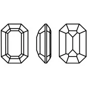 Cristal engaste Aurora A4610 Step Cut Octagon 10x8 mm - Plata - Esmeralda x1