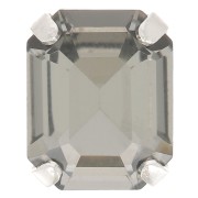 Cristal engaste Aurora A4610 Step Cut Octagon 10x8 mm - Plata - Diamante negro x1|raw }}