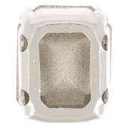 Cristal engaste Aurora A4610 Step Cut Octagon 10x8 mm - Plata - Diamante negro x1