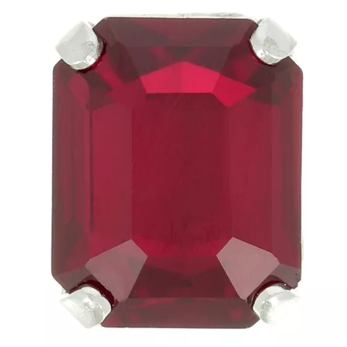 Cristal engaste Aurora A4610 Step Cut Octagon 10x8 mm - Plata - Rubí x1