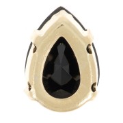 Conjunto Cristal Aurora A4320 Gota 8x6 mm - Oro - Azabache x1