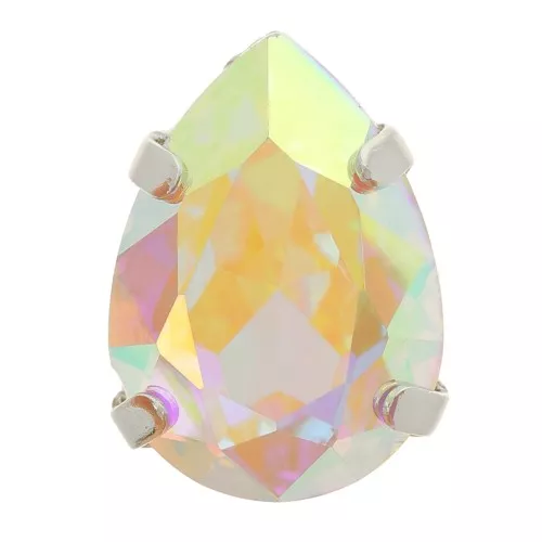 Conjunto cristal Aurora A4320 Gota 8x6 mm - Rodio - Cristal AB x1