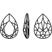 Cristal engastado Aurora A4320 Gota 8x6 mm - Rodio - Azul Capri x1