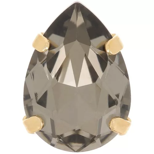 Cristal engastado Aurora A4320 Gota 14x10 mm - Oro - Diamante negro x1