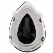 Conjunto Cristal Aurora A4320 Gota 14x10 mm - Rodio - Azabache x1