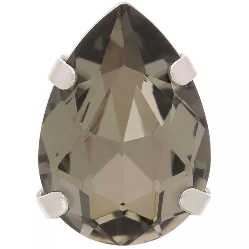 Cristal engastado Aurora A4320 Gota 14x10 mm - Rodio - Diamante negro x1