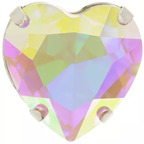 Cristal engastado Aurora Corazón A4827 Corazón 27 mm - Rodio - Cristal AB x1