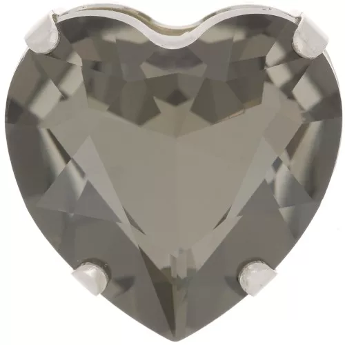 Cristal engastado Aurora Corazón A4827 Corazón 27 mm - Rodio - Diamante negro x1