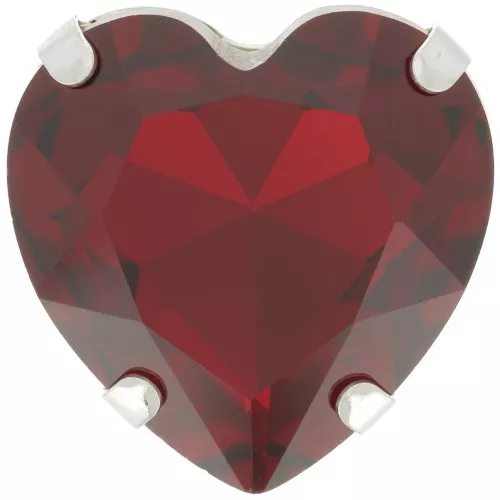 Cristal engastado Aurora Corazón A4827 Corazón 27 mm - Rodio - Rubí x1