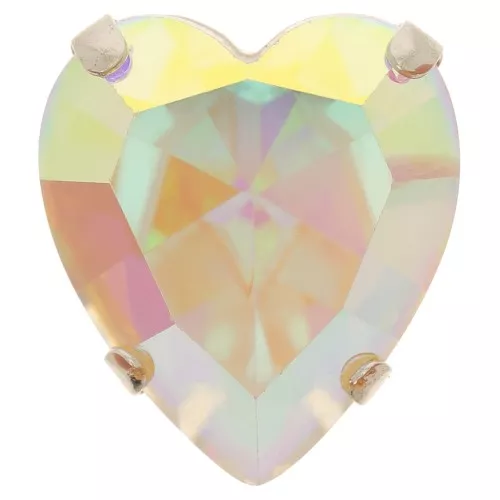 Cristal engastado Aurora Heart A4831 Antique Heart 15.5x14 mm - Rodio - Cristal AB x1
