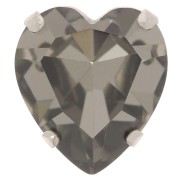 Cristal engastado Aurora Heart A4831 Antique Heart 15.5x14 mm - Rodio - Diamante negro|raw }}