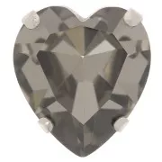 Cristal engastado Aurora Heart A4831 Antique Heart 15.5x14 mm - Rodio - Diamante negro