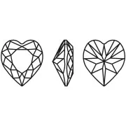 Cristal engastado Aurora Heart A4831 Antique Heart 15.5x14 mm - Rodio - Diamante negro