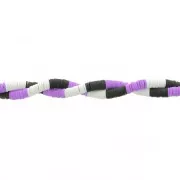 Cuentas arandalas Heishi 6x1 mm - Mix n°5 - Negro - Violeta x39cm