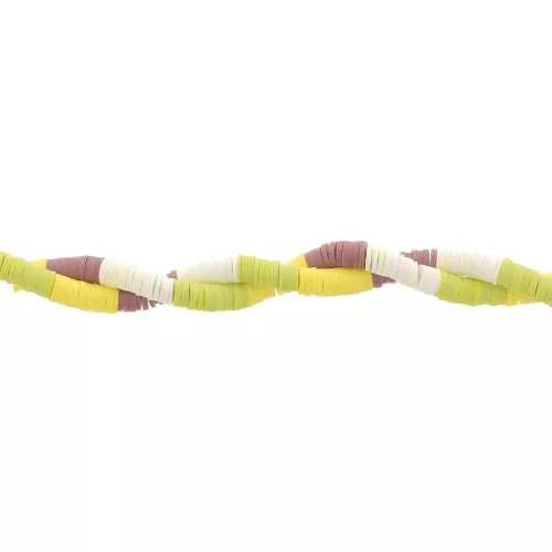 Cuentas arandalas Heishi 6x1 mm - Mix n°6 - Verde - Marrón x39cm