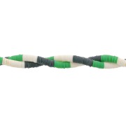 Cuentas arandalas Heishi 6x1 mm Mix n°7 - Multi verde - Crema x39cm