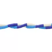Cuentas arandalas Heishi 6x1mm Mix n°10 - Multi azul - Blanco x39cm