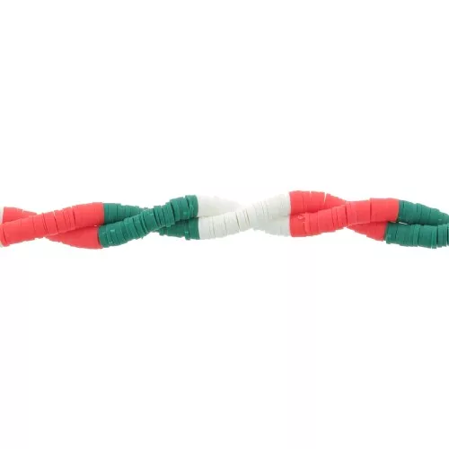 Cuentas arandalas Heishi 6x1 mm - Mix n°11 - Verde - Rojo x39cm
