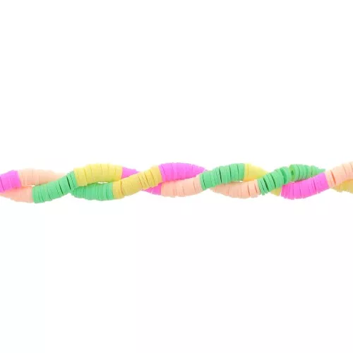Cuentas arandalas Heishi 6x1 mm - Mix n°14 - Verde - Rosa x39cm