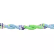 Abalorios de arcilla polimérica Heishi 6x1mm - Mix n°18 - Verde - Azul x39cm