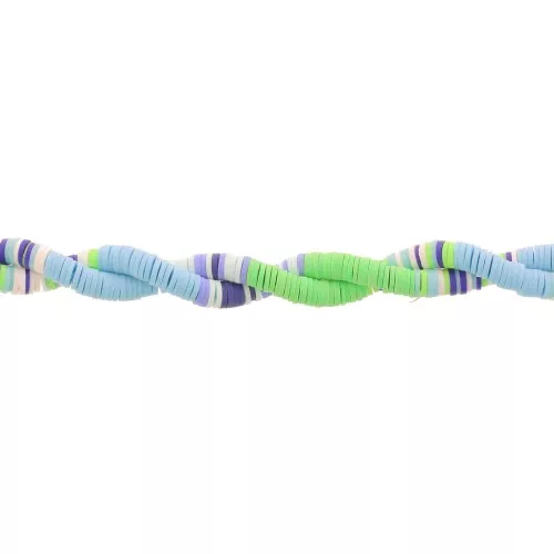 Cuentas arandalas Heishi 6x1mm - Mix n°18 - Verde - Azul x39cm