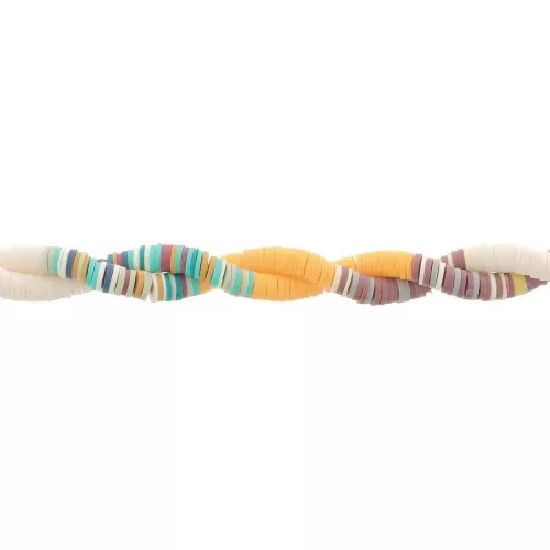 Cuentas arandalas Heishi 6x1 mm Mix n°20 - Crema - Girasol x39cm