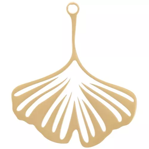 Colgante Ginkgo 26x22 mm - Acero inoxidable 316L Dorado x1