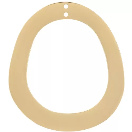 Colgante Ovalado Hueco 35x31 mm 2 agujeros - Acero Inoxidable 316L Dorado x1
