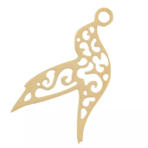 Colgante Colibrí 14.5x8 mm - Acero inoxidable 316L Dorado x1