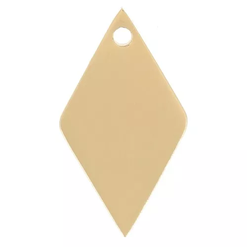 Dije de Diamante 15x8 mm - Dorado 316L Acero Inoxidable x1